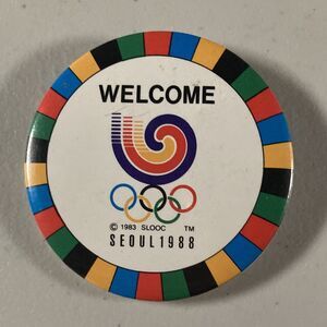 Welcome Seoul 1988 Olympic Games • Promotional Sports Pin / Button